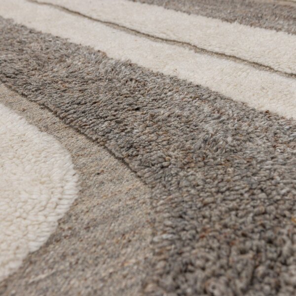 Tappeto grigio/beige in misto lana 170x240 cm Moro – WOOOD