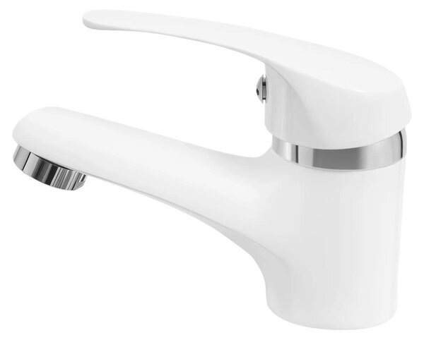 Rubinetto per lavabo - Monocomando - Montaggio a colonna - Carica in ottone - Per lavabo da bagno - Bianco