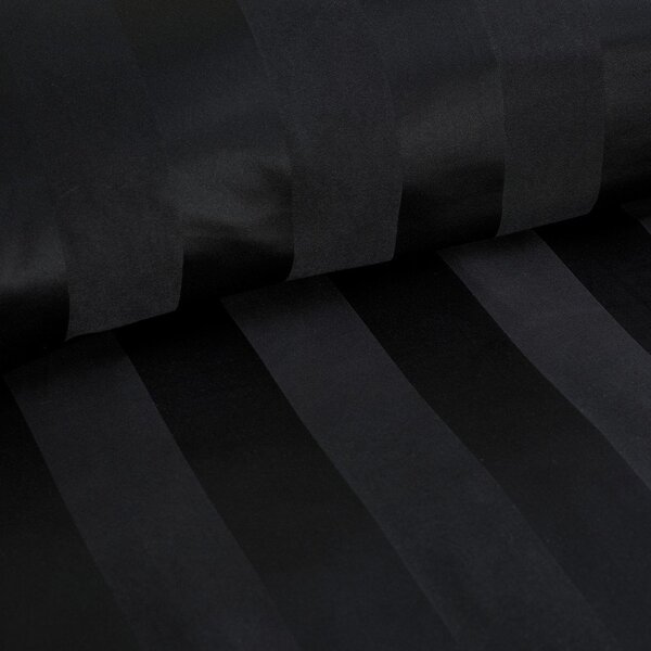 Set copripiumino e federa nero in raso di seta per letto singolo 135x200 cm So Soft Satin Stripe – Catherine Lansfield