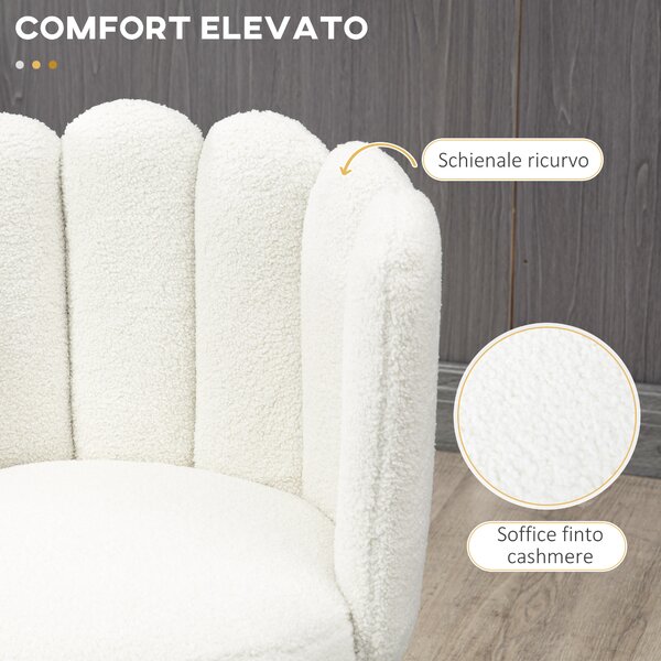 HOMCOM Set 2 Sgabelli Moderno da Cucina Pz in Poliestere, Acciaio e Gommapiuma con Poggiapiedi Regolabile, 52x53x93 cm, Bianco Crema | Aosom Italy