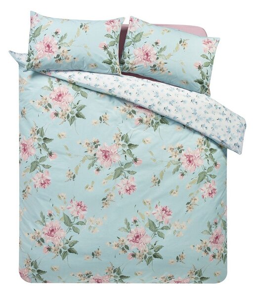 Set copripiumino e federa blu per letto singolo 135x200 cm Avebury Floral – Catherine Lansfield