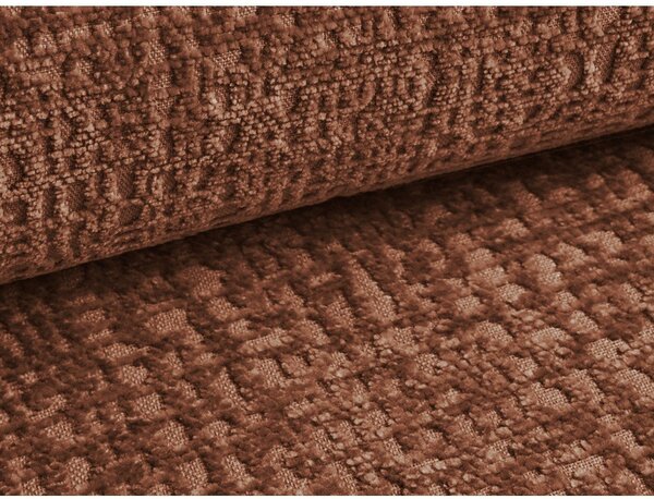 Divano angolare color mattone allungabile/con contenitore (con penisola a destra) Kalena – Makamii