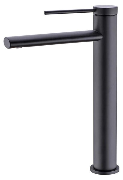 Rubinetteria per bagno - Rubinetto per lavabo - Miscelatore monocomando - Montaggio a foro singolo - Acqua calda e fredda - Ottone - Cartuccia in Vetroceramica - Nero opaco