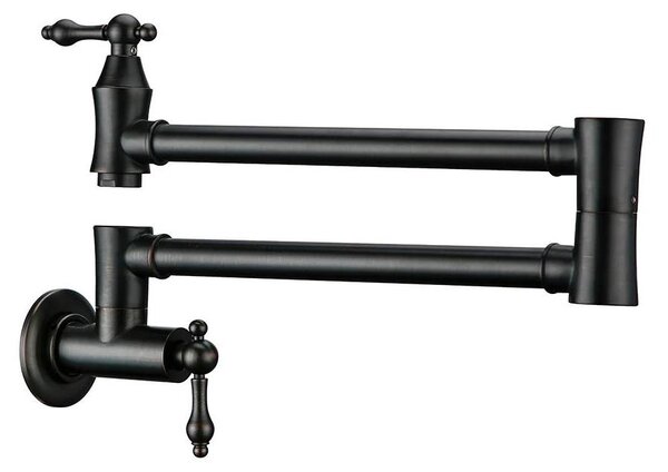 Miscelatore per cucina - Miscelatore per lavello - Montaggio a incasso - Foro singolo - Monocomando - Pieghevole e girevole - Acciaio inossidabile - Nero opaco