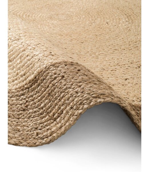 Tappeto rotondo greige in iuta reversibile e tessuto a mano ø 160 cm Jutta Greige – Hanse Home