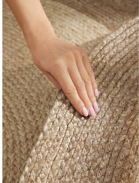 Tappeto rotondo greige in iuta reversibile e tessuto a mano ø 160 cm Jutta Greige – Hanse Home