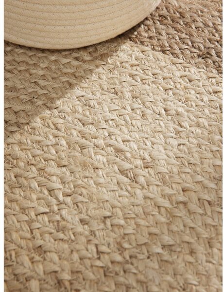 Tappeto rotondo greige in iuta reversibile e tessuto a mano ø 160 cm Jutta Greige – Hanse Home