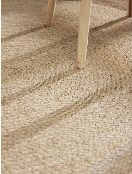 Tappeto rotondo greige in iuta reversibile e tessuto a mano ø 160 cm Jutta Greige – Hanse Home