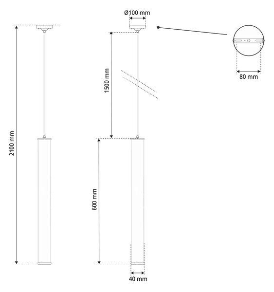 Lampada a Sospensione GU11 in Pietra - Naturale o Nera