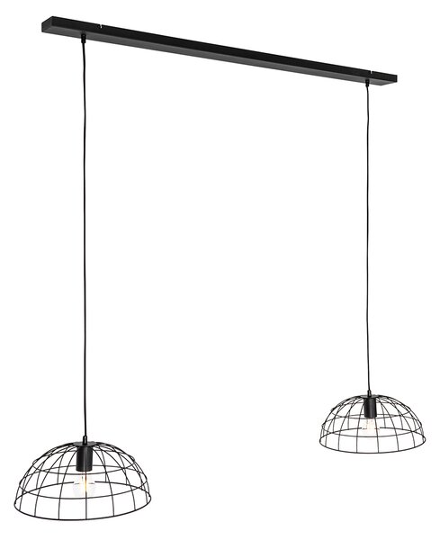 Lampada a sospensione industriale nera a 2 luci - Hanze