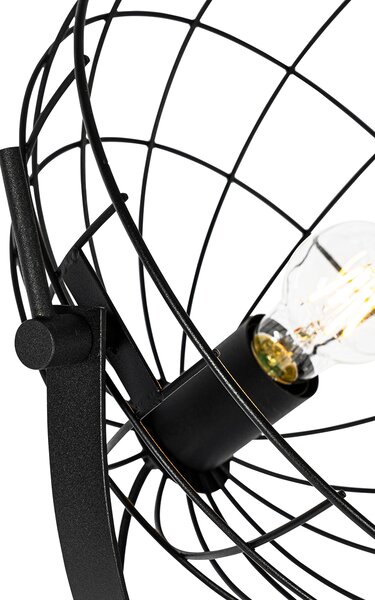 Lampada da terra industriale nera 35 cm regolabile - Hanze