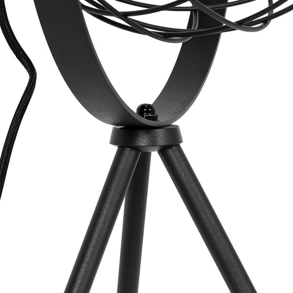 Lampada da tavolo a treppiede industriale nera regolabile - Hanze