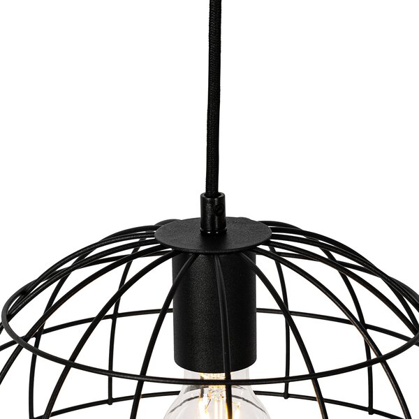 Lampada a sospensione industriale nera 3 luci - Hanze