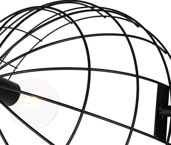 Lampada da terra a treppiede industriale nera 50 cm regolabile - Hanze