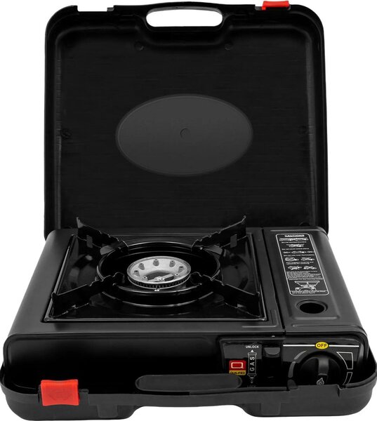 Barbecue portatile da esterno - Barbecue da tavolo - Leggero - Design compatto - Rettangolare - Per campeggio e picnic - Nero