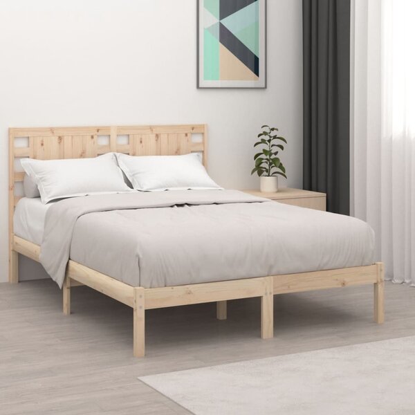 VidaXL Telaio Letto in Legno Massello di Pino 140x200 cm Marrone Miele