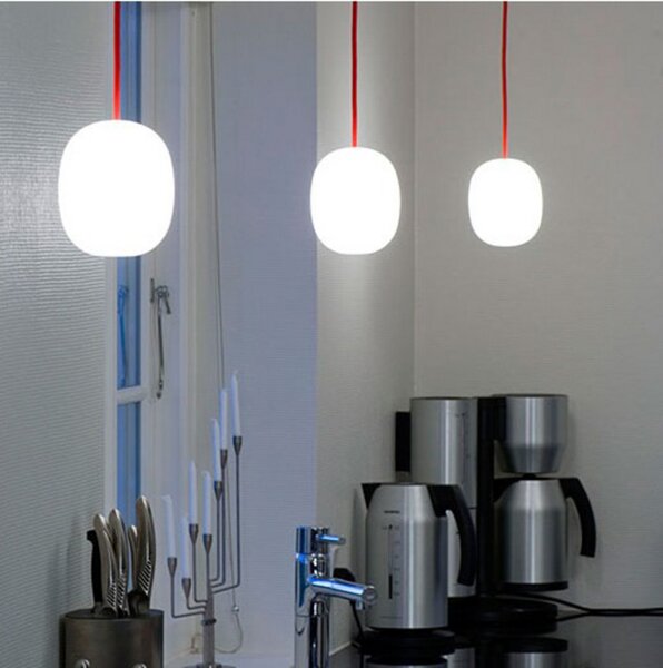 Lampada a sospensione Piet Hein, Bianco, Sala da pranzo, Vetro