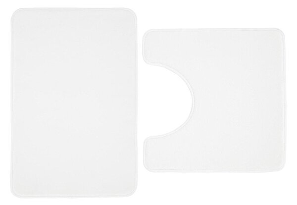 Set di tappetini per il bagno bianchi in memory foam 2 pz per WC 50x80 cm Anti-Bacterial – Catherine Lansfield
