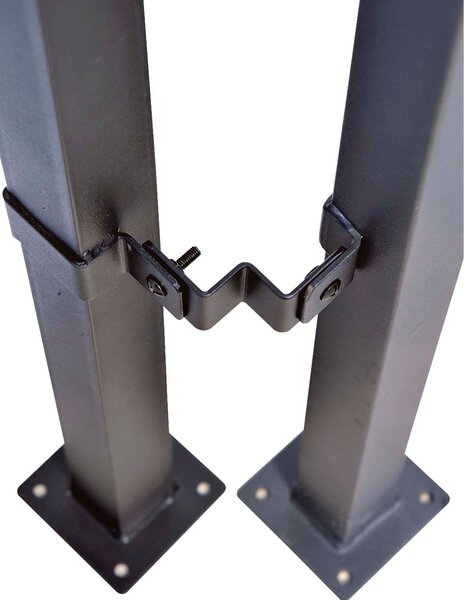 Palo per Tralicci Verdemax 4,5x4,5x183 cm con Staffe Angolari in Metallo Verniciato Antracite