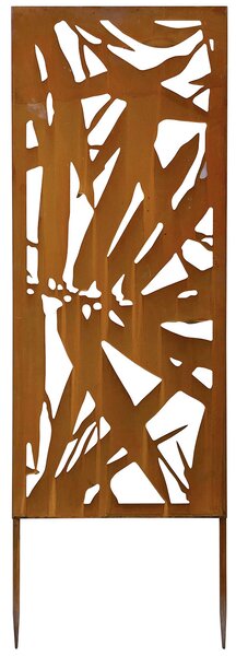 Set 4 Pezzi Pannello Decorativo Frangivista Verdemax Ornamentale o Divisorio 30x90 cm con Punte di Fissaggio in Metallo Corten