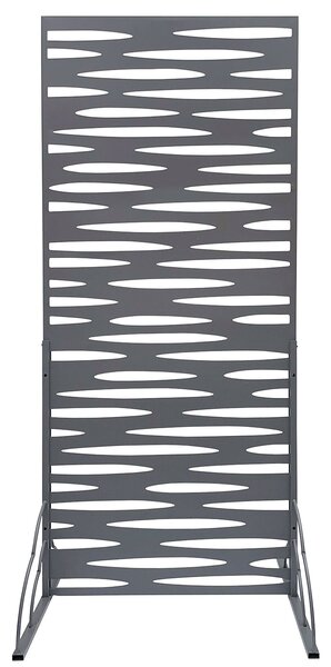 Set 2 Pezzi Pannello Decorativo Frangivista Verdemax Ornamentale o Divisorio 80x180 cm con Basi di Appoggio in Metallo Grigio