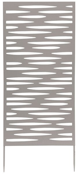 Set 4 Pezzi Pannello Decorativo Frangivista Verdemax Ornamentale o Divisorio 50x100 cm con Punte di Fissaggio in Metallo Grigio