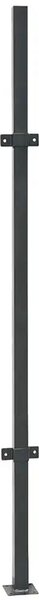 Palo per Tralicci Verdemax 4,5x4,5x183 cm con Staffe Angolari in Metallo Verniciato Antracite