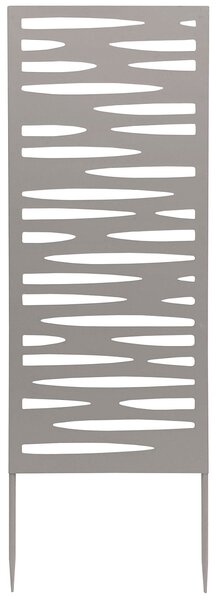 Set 4 Pezzi Pannello Decorativo Frangivista Verdemax Ornamentale o Divisorio 30x90 cm con Punte di Fissaggio in Metallo Grigio