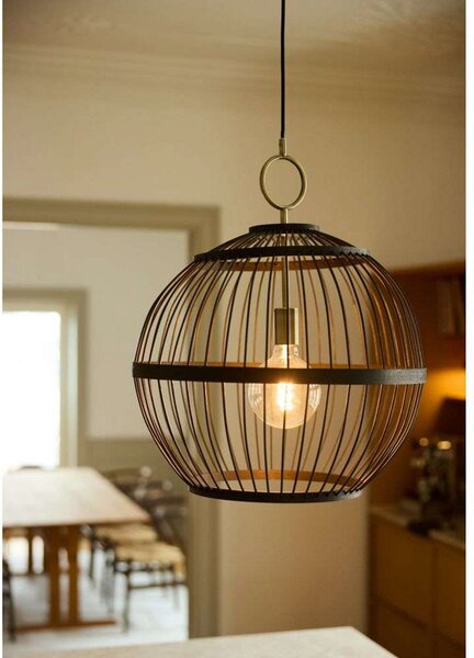 Lampada a sospensione Halo Design, Nero, Sala da pranzo, Legno