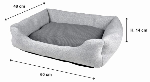 Cuccia grigio chiaro per cane 60x48 cm Graphene – Love Story