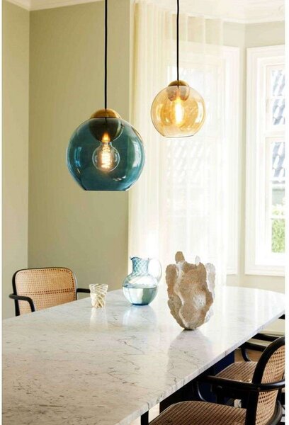 Lampada a sospensione Halo Design, Blu, Sala da pranzo, Metallo