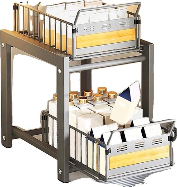 Organizer da riporre sotto il lavello, design estraibile, contenitore multiuso, 1 pezzo