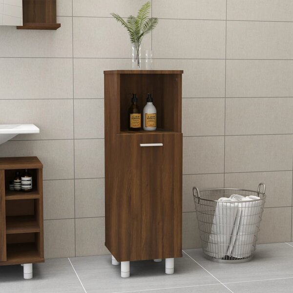 Armadietto Bagno Rovere Fumo 80x33x60 cm in Legno Multistrato