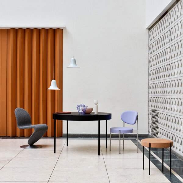 Lampada a sospensione Verpan, Pantop, dimmerabile, Grigio, Soggiorno, Metallo, Design