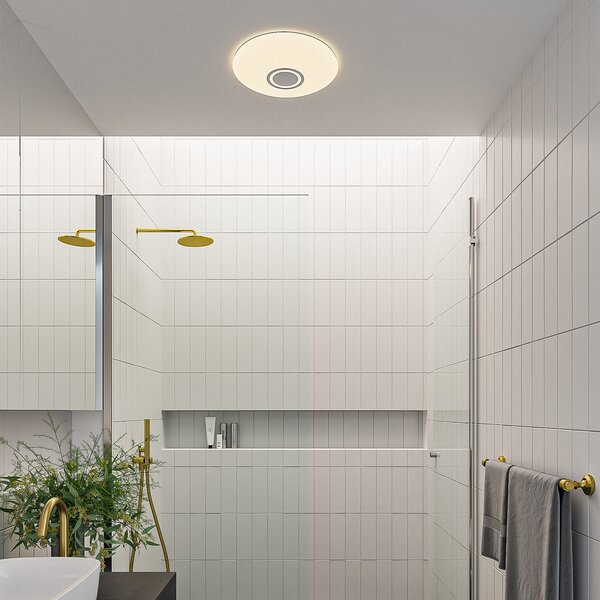 Plafoniera Nordlux, DJay Smart, dimmerabile, Bianco, Bagno, Plastica