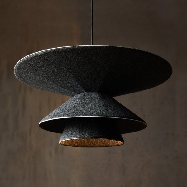 Lampada a sospensione LOOM DESIGN, Morphic, dimmerabile, Nero, Soggiorno, Tessuto / Tessile, Moderno
