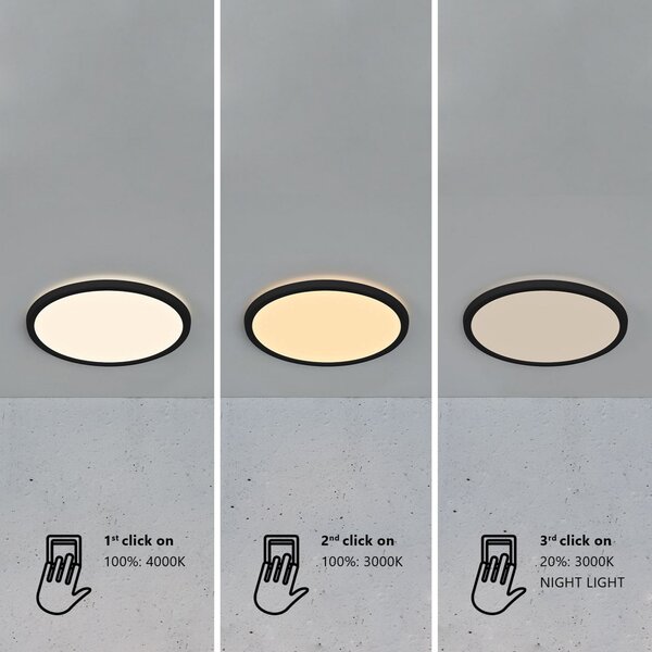 Plafoniera Nordlux, Oja 29, Nero, Bagno, Plastica