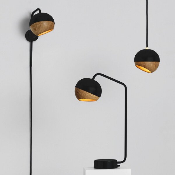 Lampada a sospensione MATER, Ray M, dimmerabile, Nero, Soggiorno, Legno, Design