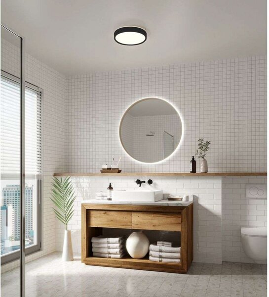 Plafoniera Nordlux, dimmerabile, Nero, Bagno, Alluminio