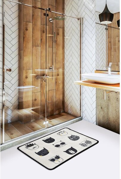 Tappetino per il bagno nero/beige 40x60 cm Cutie – Foutastic