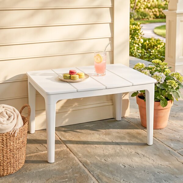 Outsunny Tavolino da Caffè da Giardino, 70 x 53 x 39 cm, Bianco Crema | Aosom Italy