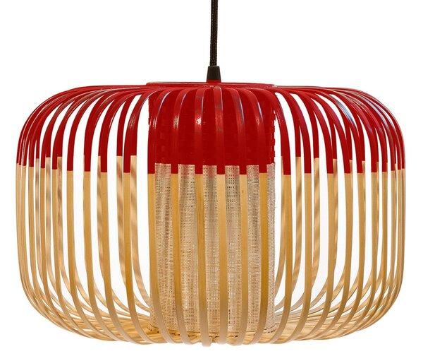 Lampada a sospensione Forestier, Bamboo Light S, dimmerabile, Rosso, Soggiorno, Bambù, Design