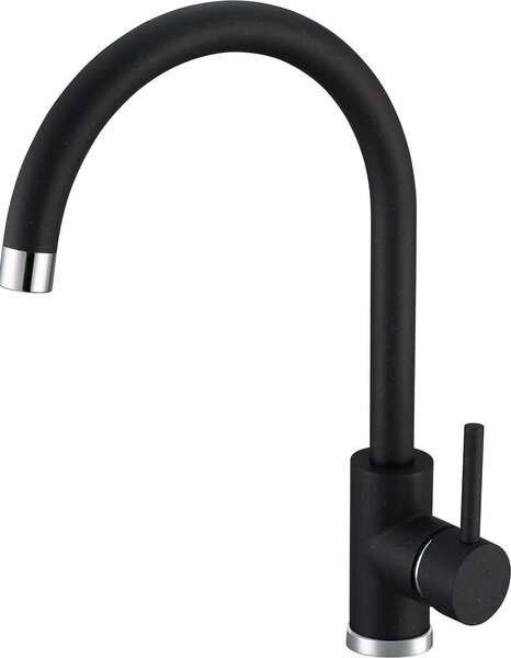 Rubinetto da cucina Alveus Kati G 91, finitura composita, bocca girevole alta, cartuccia in Vetroceramica, nero