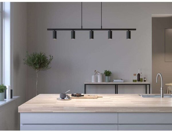 Lampada a sospensione Belid, Nero, Sala da pranzo, Metallo