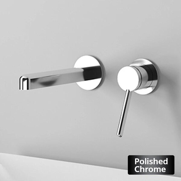 Miscelatore per lavabo – Rubinetto da parete – Miscelatore monocomando – Acciaio inossidabile – Cartuccia in Vetroceramica – Design moderno – Cromatura lucida