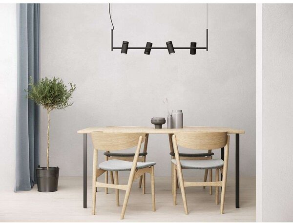 Lampada a sospensione Herstal, dimmerabile, Nero, Sala da pranzo, Metallo