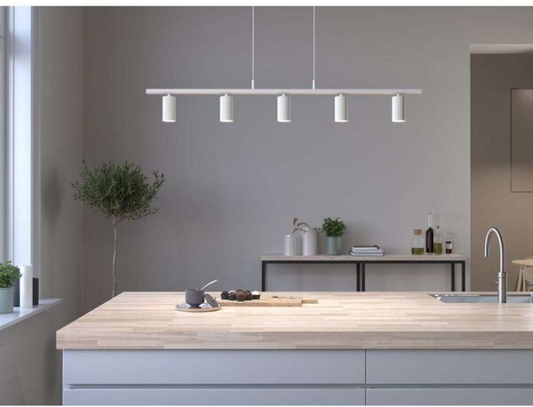 Lampada a sospensione Belid, Bianco, Sala da pranzo, Metallo
