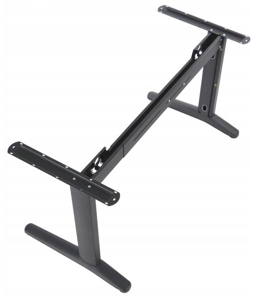 Struttura in metallo per scrivania o tavolo (STL), lunghezza regolabile, gambe regolabili, altezza 72,5 cm, nero