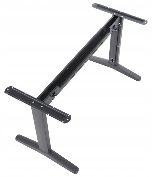Struttura in metallo per scrivania o tavolo (STT), lunghezza regolabile, gambe regolabili, altezza 72,5 cm, nero