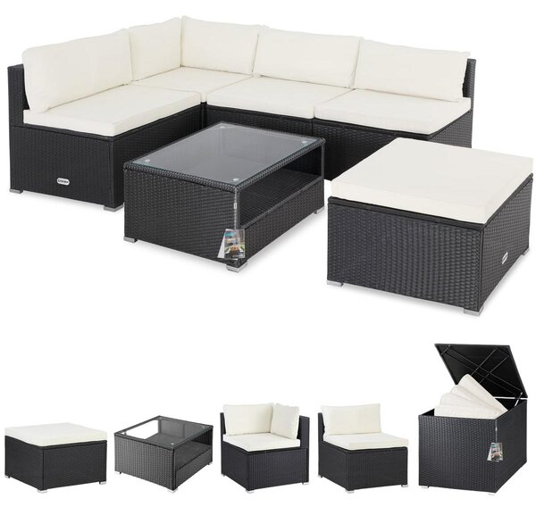 CASARIA® Lounge Tavolo da Giardino Set Polyrattan Mobili da Esterno Inclusi Cuscini 318L Gruppo di Seduta Terrazza Balcone Salottino Outdoor
